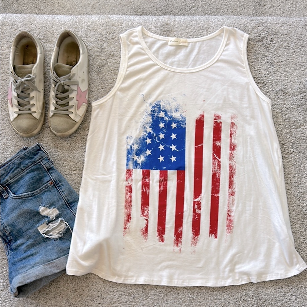 American Flag Print Tank - Picture 2 of 8